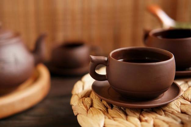 Nahaufnahme von Kaffee auf dem Tisch