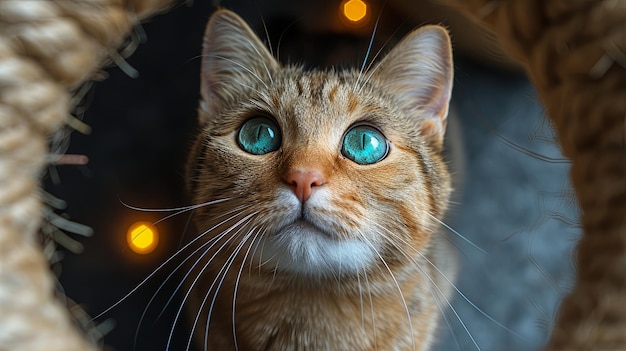 Nahaufnahme von Katze mit blauen Augen