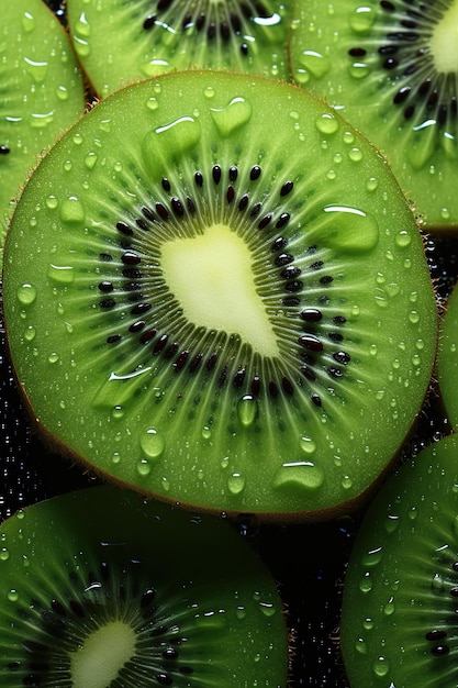 Nahaufnahme von Kiwi-Schnitten