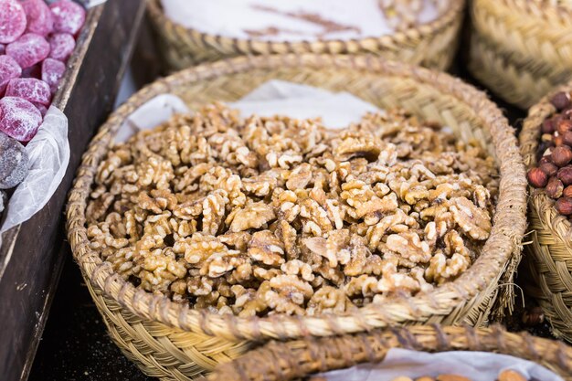 Foto nahaufnahme von lebensmitteln zum verkauf auf dem markt