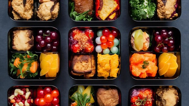 Nahaufnahme von Lunchboxen mit köstlichem Essen