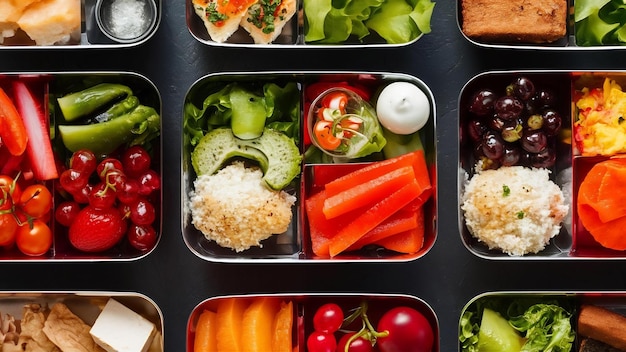 Nahaufnahme von Lunchboxen mit köstlichem Essen