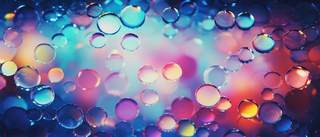 Foto nahaufnahme von mehrfarbigen glasblasen, die ein lebendiges abstraktes muster erzeugen