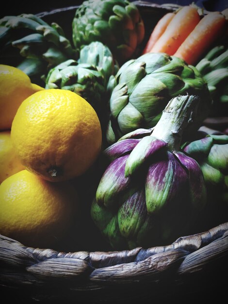 Foto nahaufnahme von obst zum verkauf am marktstand