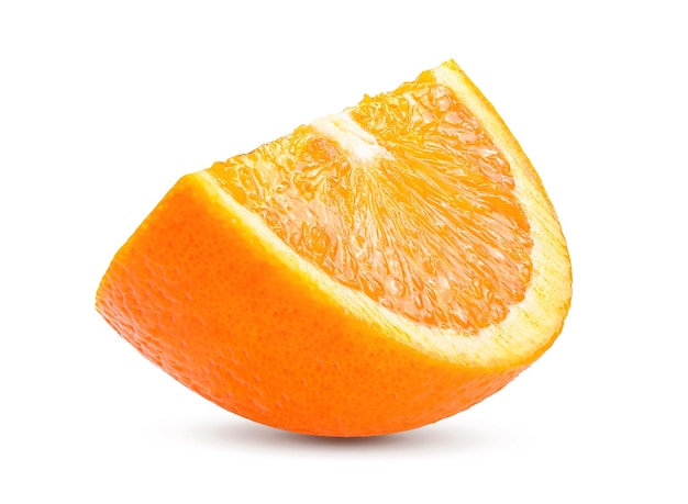 Nahaufnahme von Orange auf weißem Hintergrund