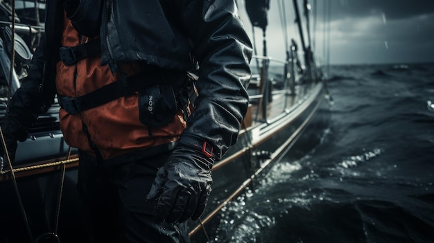 Foto nahaufnahme von personen mit händen auf einem boot im wasser