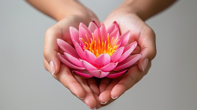 Nahaufnahme von pinker Wasserlilie oder Lotusblume mit weißem Hintergrund Happy Vesak Buddha Geburtstag Kopierplatz