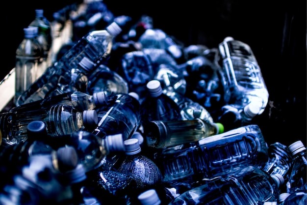 Nahaufnahme von Recyclingwasserflaschen