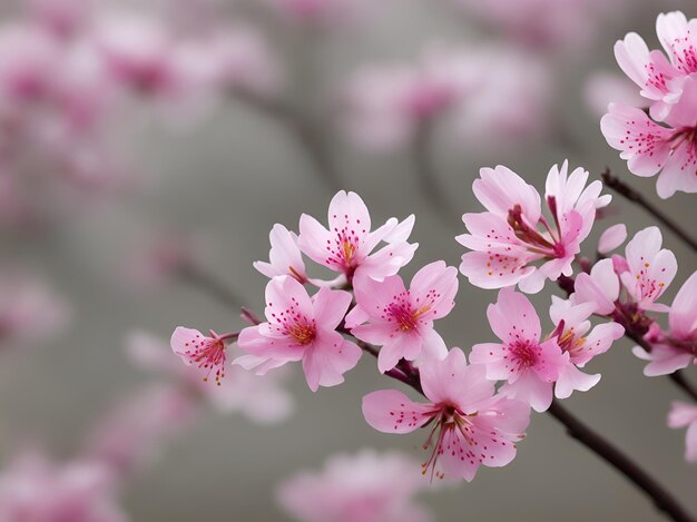 Foto nahaufnahme von sakura blumen generative ki