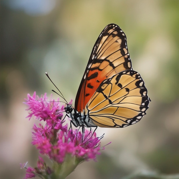 Nahaufnahme von Schönem Schmetterling in der Natur ai Generator