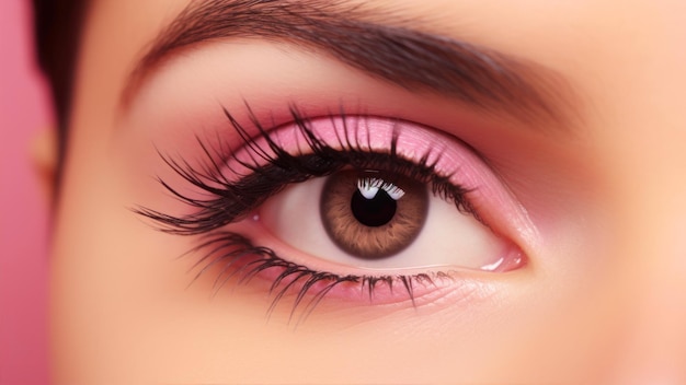 Nahaufnahme von schönen Frauen Augen mit langen Wimpern Perfektes Make-up