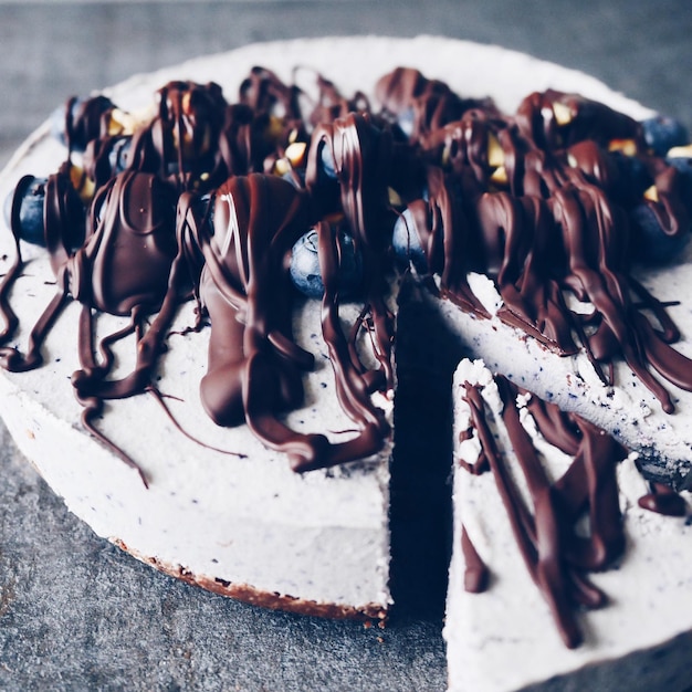 Nahaufnahme von Schokoladenkuchen
