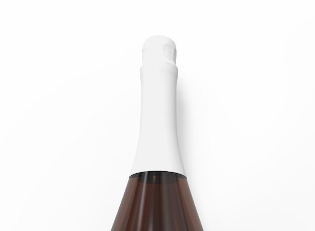 Nahaufnahme von Sektflasche Mockup. Isoliert Sektflasche. 3D-Rendering