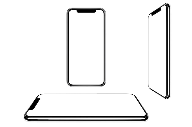 Nahaufnahme von Smartphones auf weißem Hintergrund