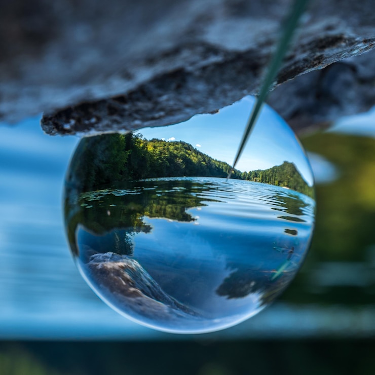 Foto nahaufnahme von wasser in glas