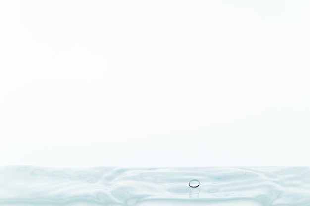 Nahaufnahme von Wasserspritzungen auf weißem Hintergrund