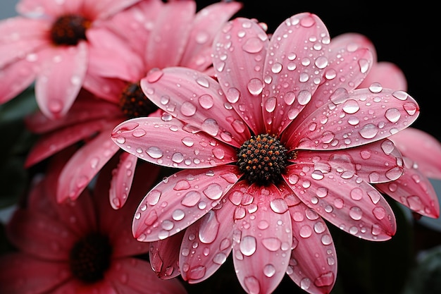 Foto nahaufnahme von wassertropfen auf einer gänseblume