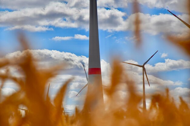 Foto nahaufnahme von windturbinen