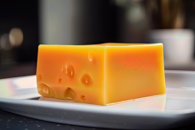 Nahaufnahmefoto eines Blocks scharfen Cheddar-Käses