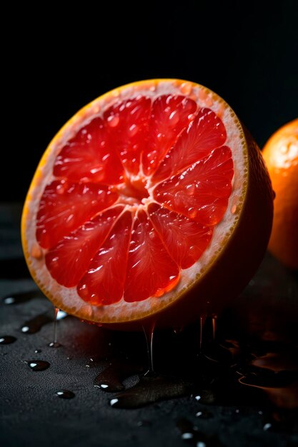 Nahaufnahmemakrofotografie von Grapefruitscheiben