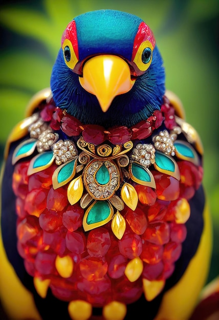 Nahaufnahmeporträt eines erstaunlichen bunten redandyellow Papageien