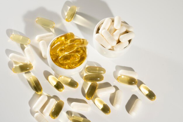 Nahrungsergänzungsmittel Ölgefülltes Fischöl Omega 3 Omega 6 Omega 9 Vitamin A Vitamin D Vitamin E fla