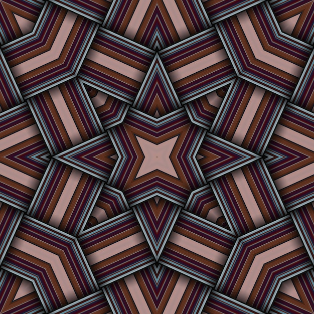 Nahtlos gewobenes Sternmuster mit Streifen und Linien Quadrat abstraktes Muster
