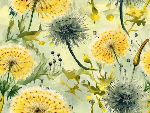 Nahtlose botanische Muster Blumen Illustration Tapete Hintergrunddesign Generative AIxA