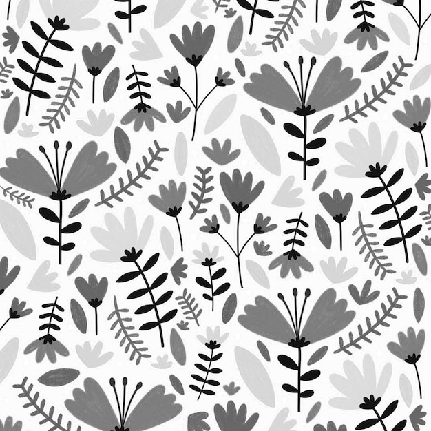 Nahtlose florale Doodle-Hintergrund-Design-Muster-Illustration