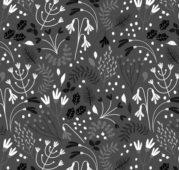 Nahtlose florale Doodle-Hintergrund-Design-Muster-Illustration