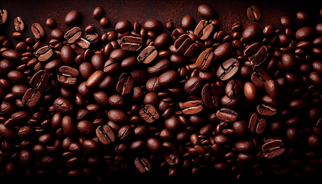 Nahtlose Kaffeebohnen Hintergrundbild Generative AI