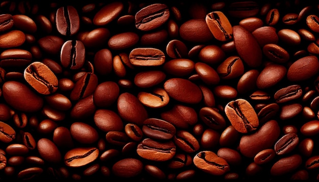 Nahtlose Kaffeebohnen Hintergrundbild Generative AI