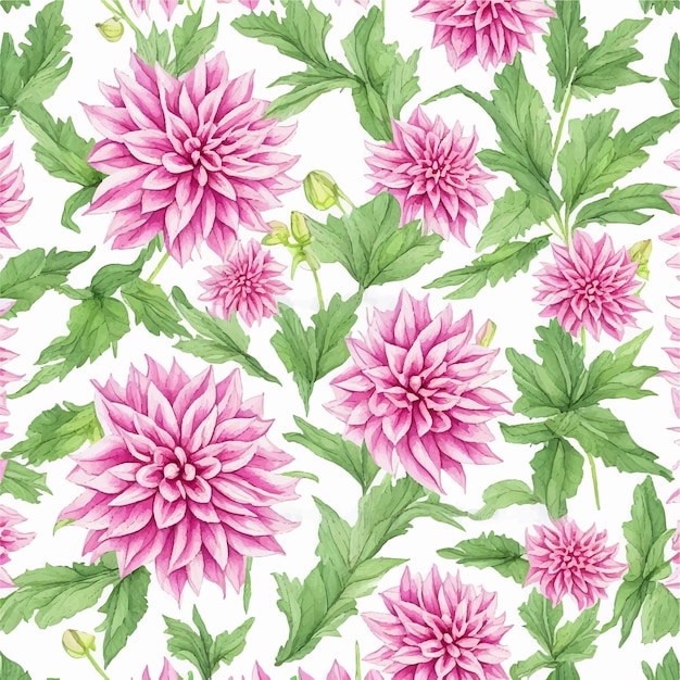 Nahtlose Muster Dahlie Blume Aquarell Illustration