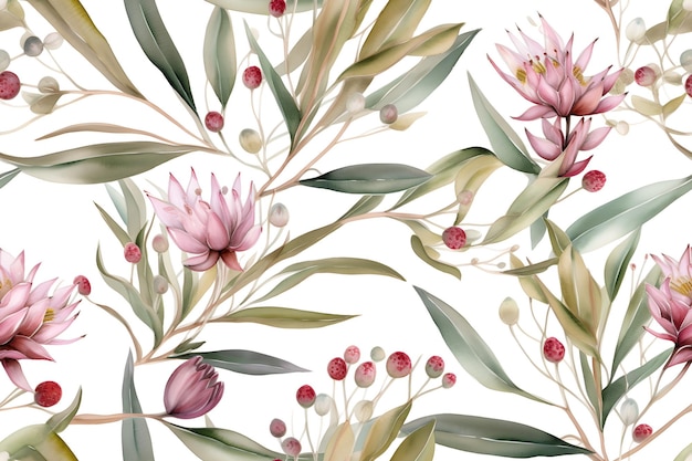 Nahtlose Schönheit Blumenmuster ai generative Illustration