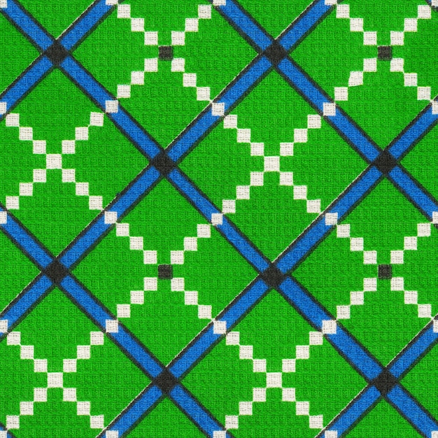 Nahtlose Textil Serviette Handtuch Stoff Muster Textur Textil grün blaue Zelle