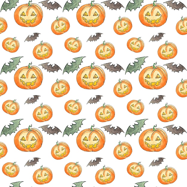 Nahtloser Halloween-Hintergrund des Kunstaquarells