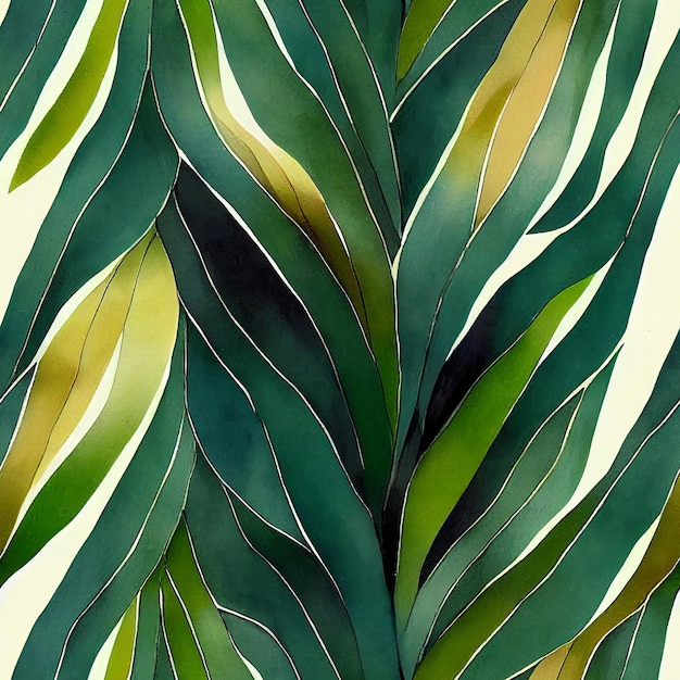 Nahtloser Hintergrund des abstrakten tropischen Blattes Generative ai