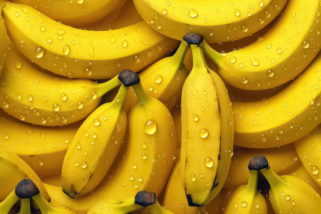 Nahtloser Hintergrund vieler schöner und glänzender Bananen-Draufsicht