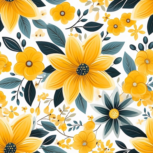 Nahtloser Musterhintergrund der gelben Blumen