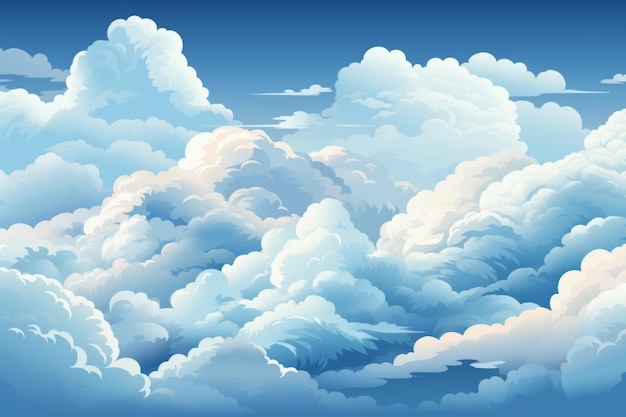 Nahtloser Wolkenmusterhintergrund Generative KI 02