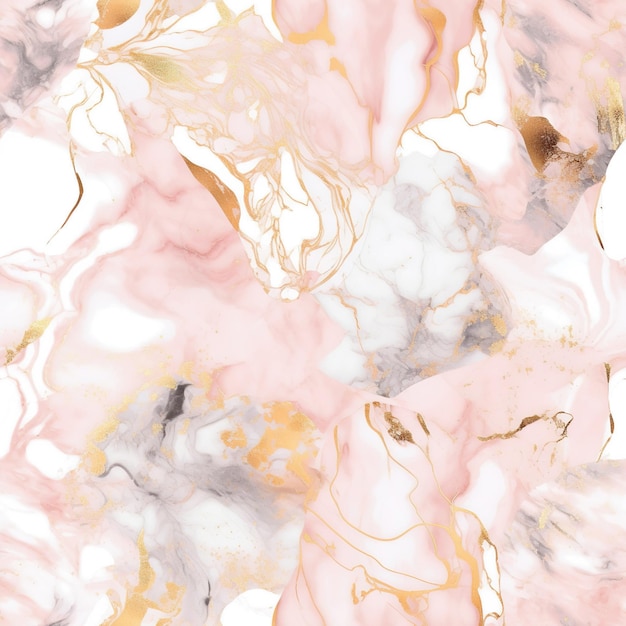 Nahtloses abstraktes Muster aus Gold und rosa Marmor