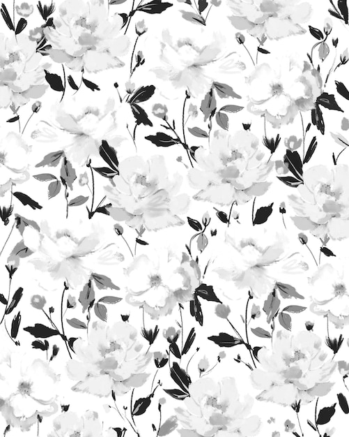 nahtloses Blumen-Dudle-Hintergrund-Design-Muster-Illustration