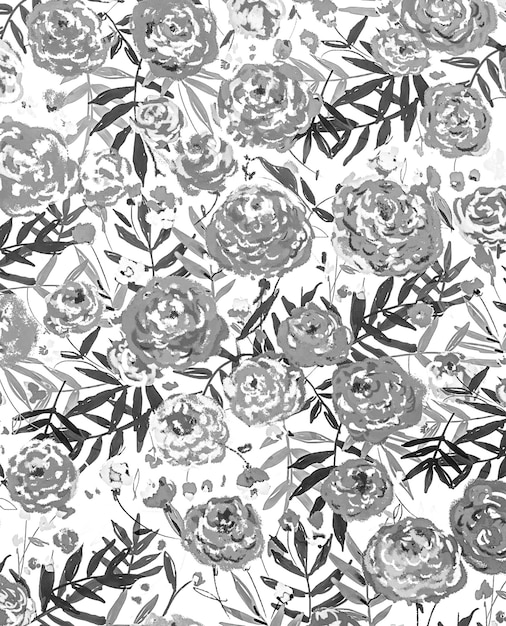 nahtloses Blumen-Dudle-Hintergrund-Design-Muster-Illustration