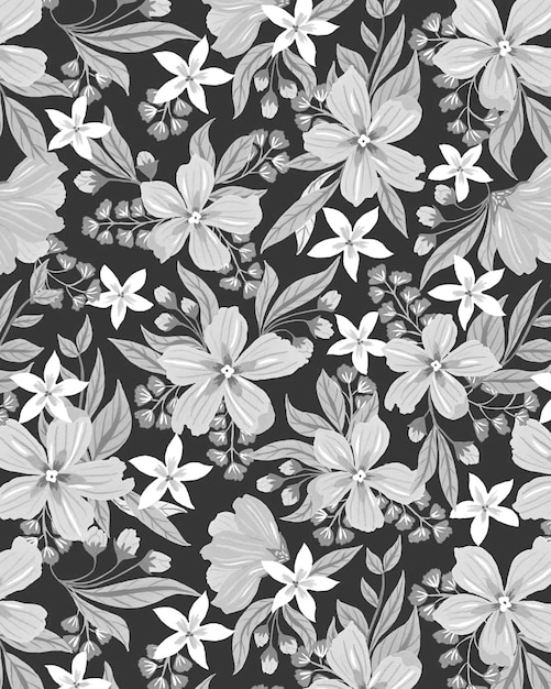 nahtloses Blumen-Dudle-Hintergrund-Design-Muster-Illustration