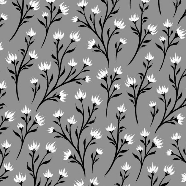 nahtloses Blumen-Dudle-Hintergrund-Design-Muster-Illustration