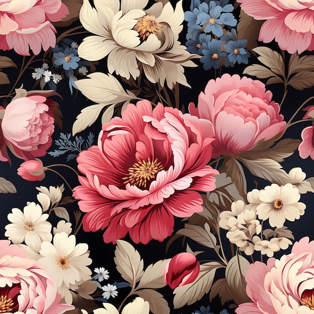 Nahtloses Blumenmuster mit Blume für Druck und Textil