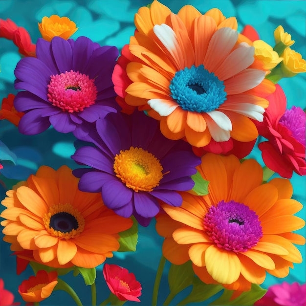Nahtloses Blumenmuster mit bunten Blumen Vektorillustration für Ihr Design