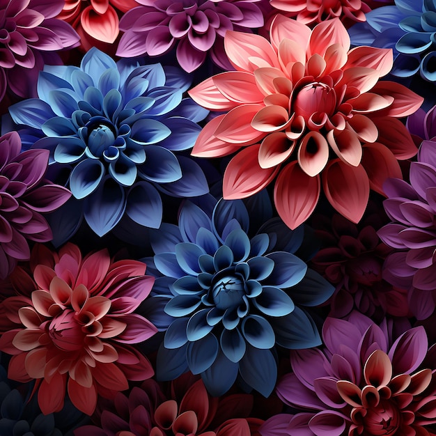 Nahtloses Blumenmuster mit Dahlien Vektorillustration