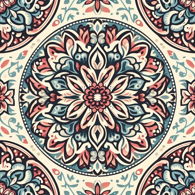 Nahtloses Blumenmusterdesign Hintergrund Nahtloser Musterdesign Nahtlosers Mandala-Muster