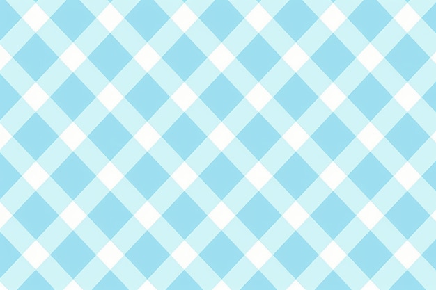 Nahtloses diagonales Gingham-Karomuster in pastellblauer AI